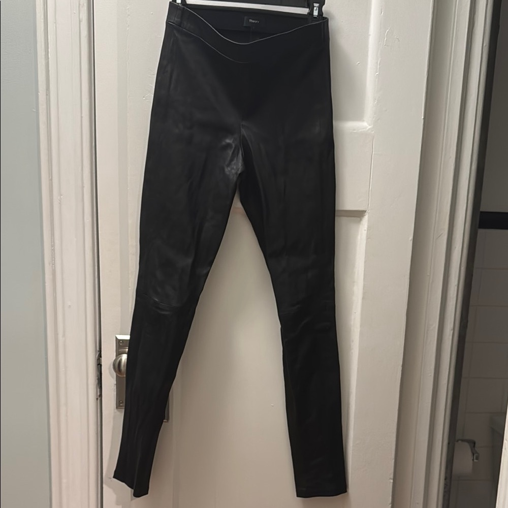 THEORY Leather Leggings Size 4